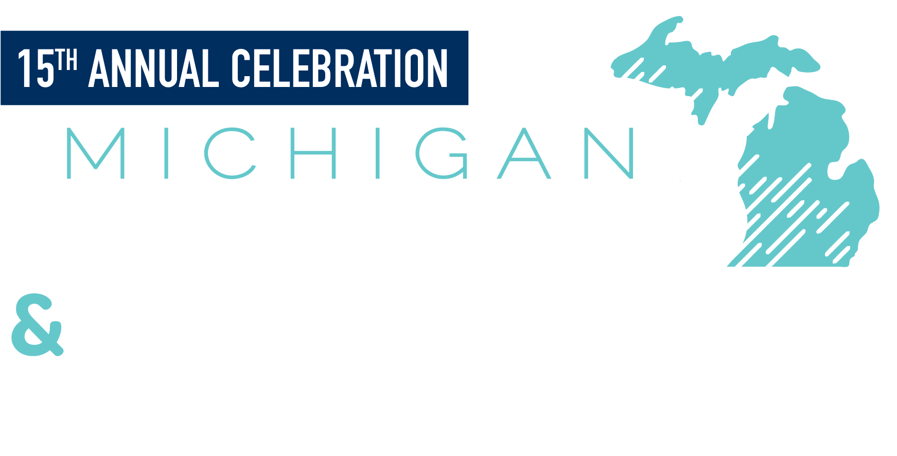 Logo for Michigan Pre-College & Youth Outreach Conference with a 15th Annual Celebration banner